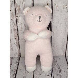 10" The Little Acorn Pixie Bear Knit Plush Teddy Pink Embroidered Lovey Baby Toy